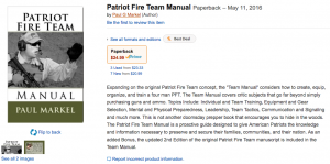Patriot Fire Team Manual on Amazon